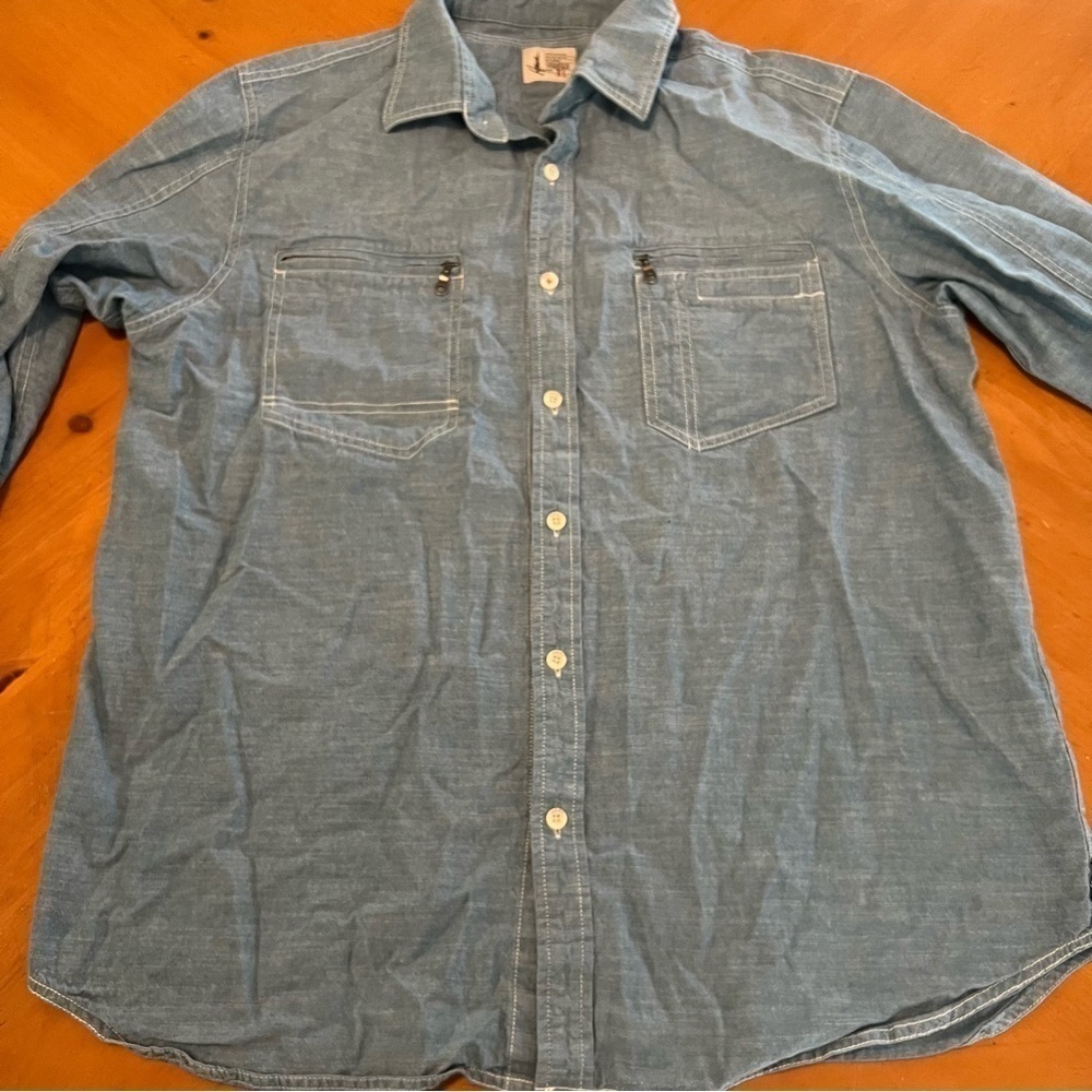 Howe Denim Chambray Western Work Button Down Shir… - image 2